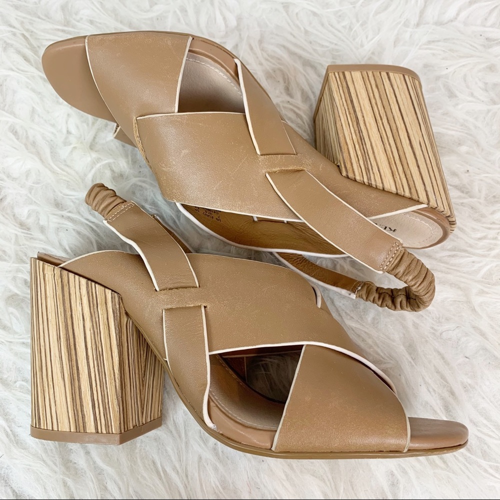 KELSI DAGGER Wood Grain Chunky Thick Heels - Picture 3 of 11